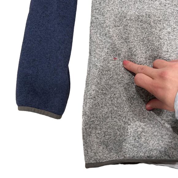 LL Bean Gray Blue Quarter Snap Sweater Sz L 14-16 Kids - Picture 6 of 7